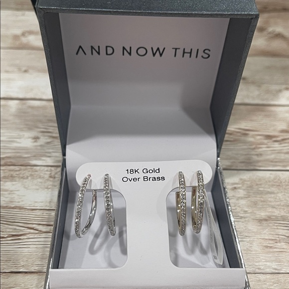 And Now This Jewelry - AND NOW THIS Gold and Silver‎ Hoop Earrings